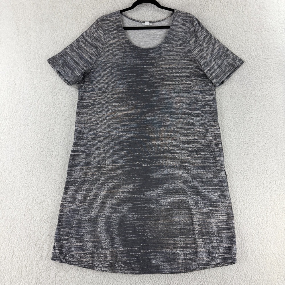 Pure J. Jill Petites Dress Womens Size PXL Gray Short‎ Sleeve Pullover Stretch